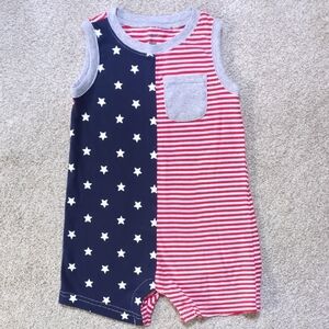 Carter's Stars and Stripes Red White Blue Tank Shortie Romper